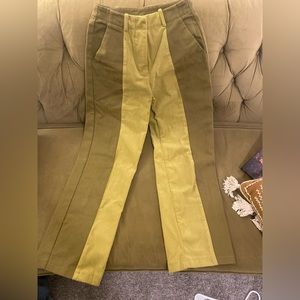 Straight Leg high rise colorblock pants